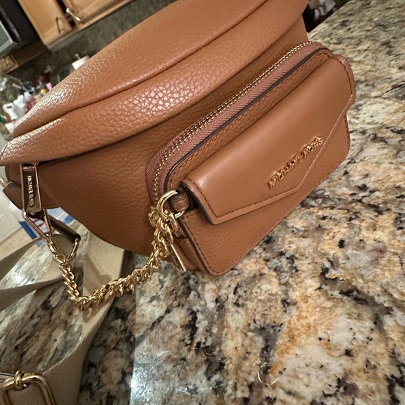 Michael Kors Tan Leather Mini Crossbody Bag - Picture 1 of 4